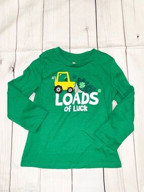 Toddler Boys St Patricks Day Long Sleeve - Loads of Luck - Size 4T